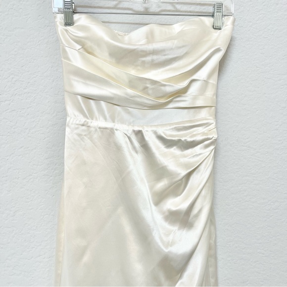 Reformation Barrow Silk Dress Strapless Gown Ivory Size 0 - Picture 2 of 6
